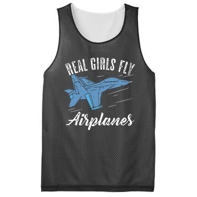 Girl Fly Airplanes Funny Aviation Future Pilot Jet Lovers Mesh Reversible Basketball Jersey Tank