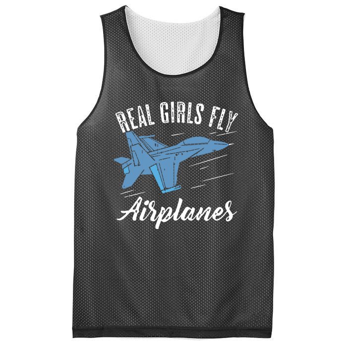 Girl Fly Airplanes Funny Aviation Future Pilot Jet Lovers Mesh Reversible Basketball Jersey Tank