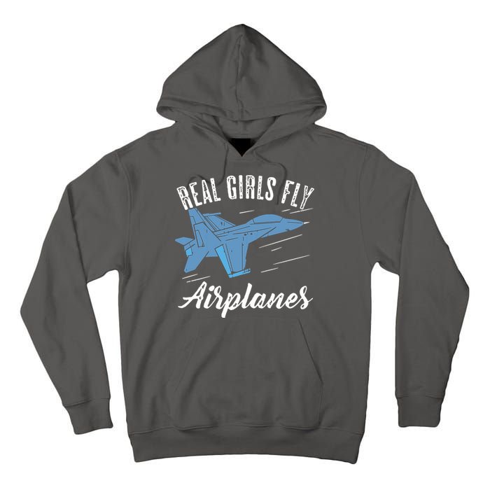 Girl Fly Airplanes Funny Aviation Future Pilot Jet Lovers Tall Hoodie