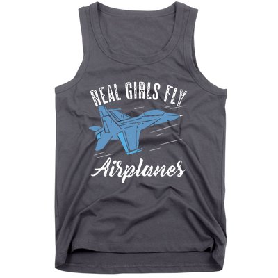 Girl Fly Airplanes Funny Aviation Future Pilot Jet Lovers Tank Top