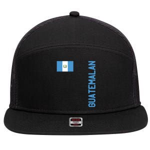 Guatemalan Flag And Guatemala Roots Gift 7 Panel Mesh Trucker Snapback Hat