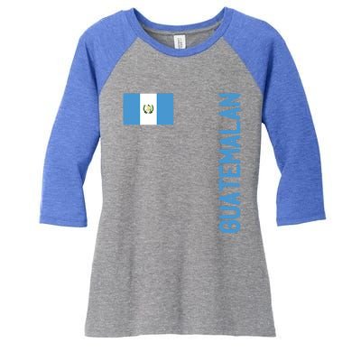 Guatemalan Flag And Guatemala Roots Gift Women's Tri-Blend 3/4-Sleeve Raglan Shirt