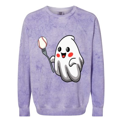 Ghost Forkball Baseball Pitch Fork Ball Strikeout Pitcher Colorblast Crewneck Sweatshirt