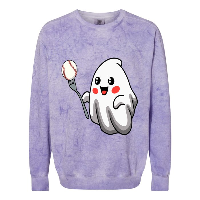 Ghost Forkball Baseball Pitch Fork Ball Strikeout Pitcher Colorblast Crewneck Sweatshirt