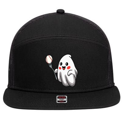 Ghost Forkball Baseball Pitch Fork Ball Strikeout Pitcher 7 Panel Mesh Trucker Snapback Hat