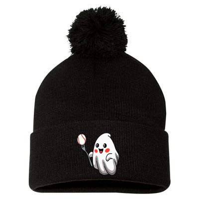 Ghost Forkball Baseball Pitch Fork Ball Strikeout Pitcher Pom Pom 12in Knit Beanie