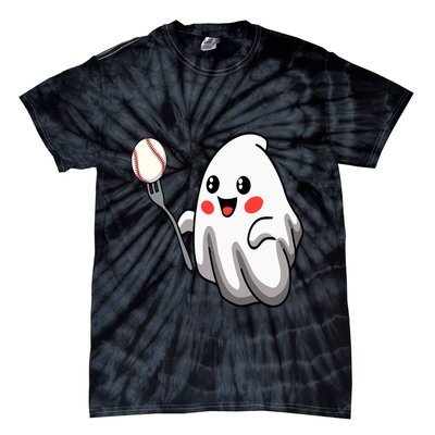 Ghost Forkball Baseball Pitch Fork Ball Strikeout Pitcher Tie-Dye T-Shirt