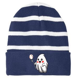 Ghost Forkball Baseball Pitch Fork Ball Strikeout Pitcher Striped Beanie with Solid Band