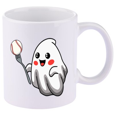 Ghost Forkball Baseball Pitch Fork Ball Strikeout Pitcher 11oz C Handle Ceramic Mug