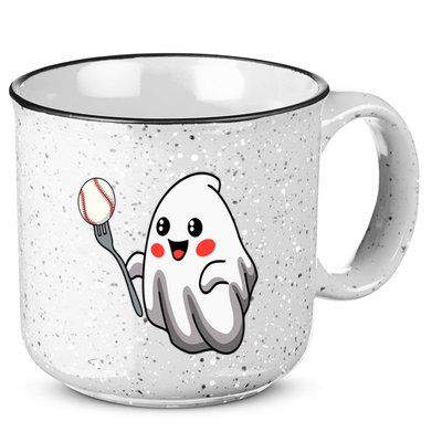Ghost Forkball Baseball Pitch Fork Ball Strikeout Pitcher 15oz Campfire Ceramic Mug