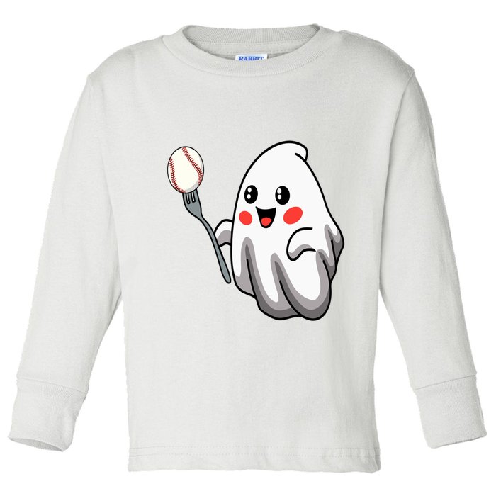 Ghost Forkball Baseball Pitch Fork Ball Strikeout Pitcher Toddler Long Sleeve Shirt
