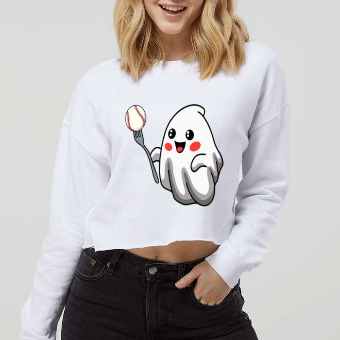 Ghost Forkball Baseball Pitch Fork Ball Strikeout Pitcher Cropped Pullover Crew