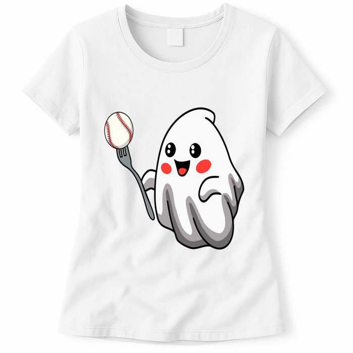 Ghost Forkball Baseball Pitch Fork Ball Strikeout Pitcher Womens T-Shirt