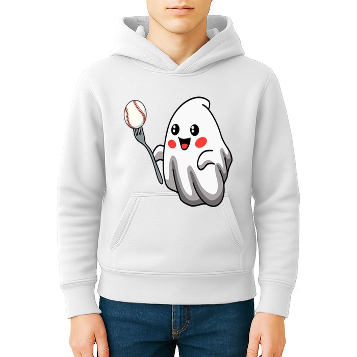 Ghost Forkball Baseball Pitch Fork Ball Strikeout Pitcher Kids Hoodie