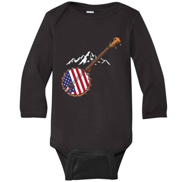 Gifts For Bluegrass Lovers Banjo Mandolin Kentucky Baby Long Sleeve Bodysuit