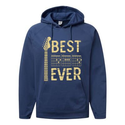 Guitarist Father Best Dad Ever D A D Chord Gifts Guitar Performance Fleece Hoodie