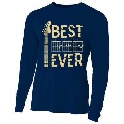 Guitarist Father Best Dad Ever D A D Chord Gifts Guitar Cooling Performance Long Sleeve Crew