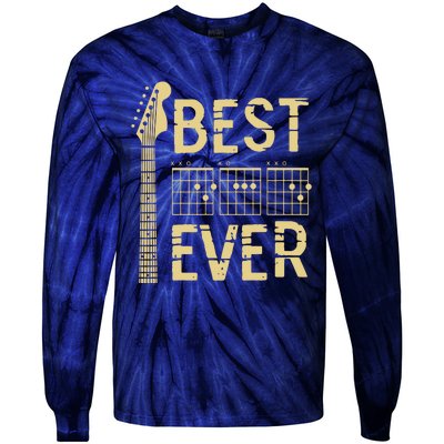 Guitarist Father Best Dad Ever D A D Chord Gifts Guitar Tie-Dye Long Sleeve Shirt