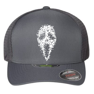 Ghost Face Bat Halloween Movie Mask Flexfit Unipanel Trucker Cap