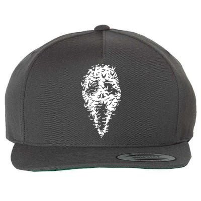 Ghost Face Bat Halloween Movie Mask Wool Snapback Cap