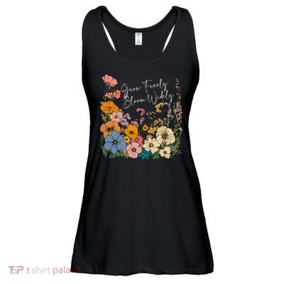 Grow Freely Bloom Wildly Wildflower Self Love Ladies Essential Flowy Tank