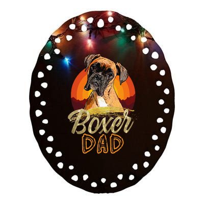 Gift For Boxer Lover Boxer Dad Ceramic Oval Ornament