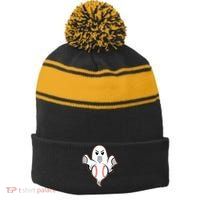 Ghost Forkball Baseball Pitch Fork Ball Strikeout Pitcher Stripe Pom Pom Beanie