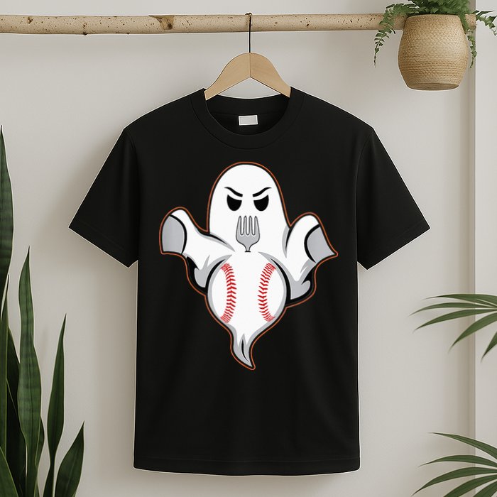 Ghost Forkball Baseball Pitch Fork Ball Strikeout Pitcher T-Shirt