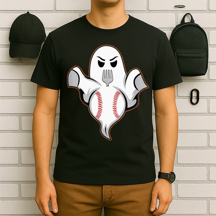 Ghost Forkball Baseball Pitch Fork Ball Strikeout Pitcher T-Shirt
