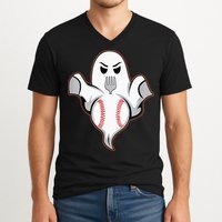 Ghost Forkball Baseball Pitch Fork Ball Strikeout Pitcher V-Neck T-Shirt