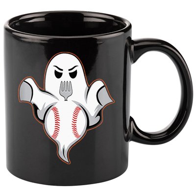 Ghost Forkball Baseball Pitch Fork Ball Strikeout Pitcher 11oz C Handle Ceramic Mug