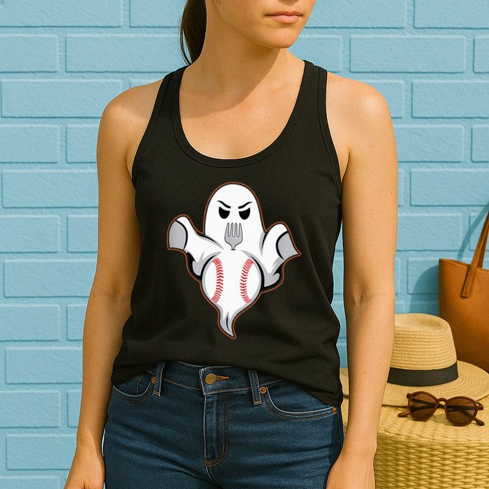 Ghost Forkball Baseball Pitch Fork Ball Strikeout Pitcher Womens Tank Top