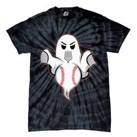 Ghost Forkball Baseball Pitch Fork Ball Strikeout Pitcher Tie-Dye T-Shirt