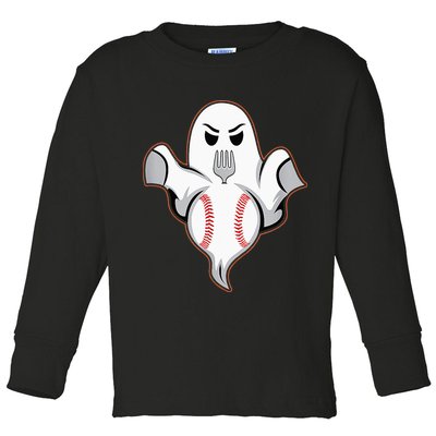 Ghost Forkball Baseball Pitch Fork Ball Strikeout Pitcher Toddler Long Sleeve Shirt