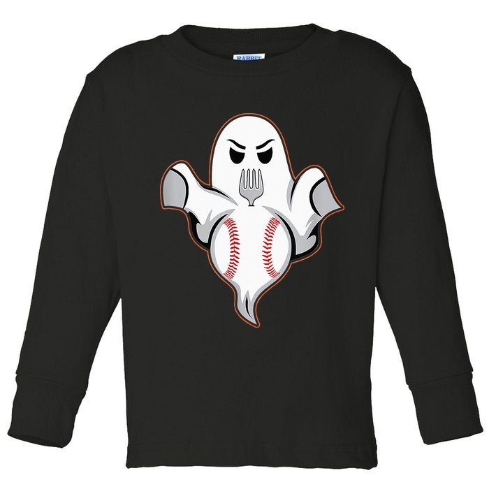 Ghost Forkball Baseball Pitch Fork Ball Strikeout Pitcher Toddler Long Sleeve Shirt