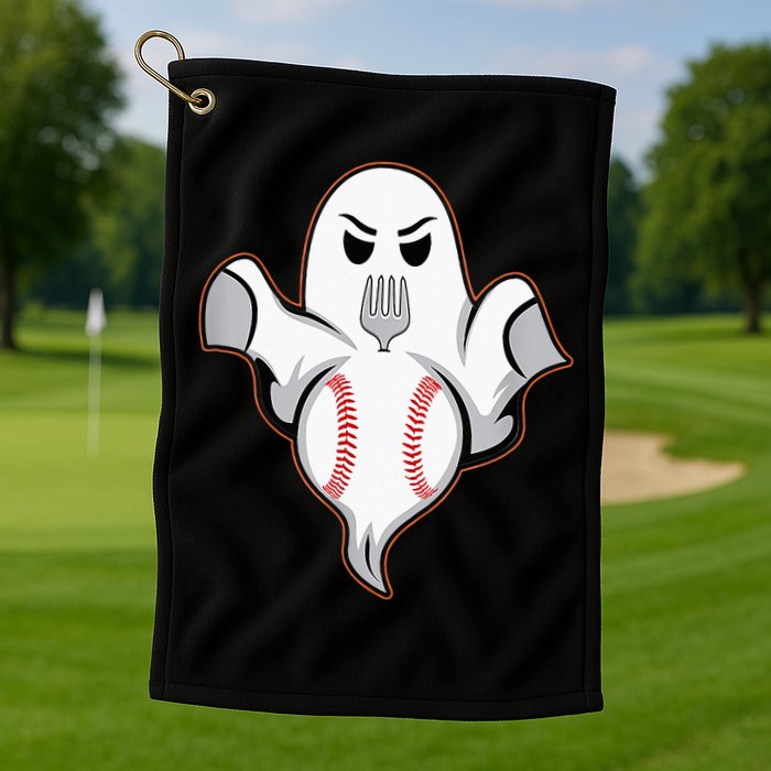 Ghost Forkball Baseball Pitch Fork Ball Strikeout Pitcher Golf Towel