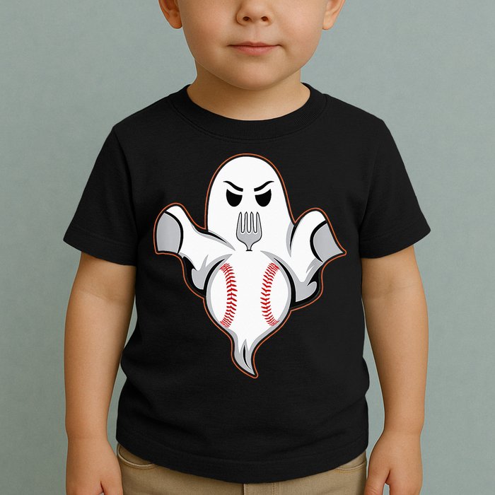 Ghost Forkball Baseball Pitch Fork Ball Strikeout Pitcher Toddler T-Shirt
