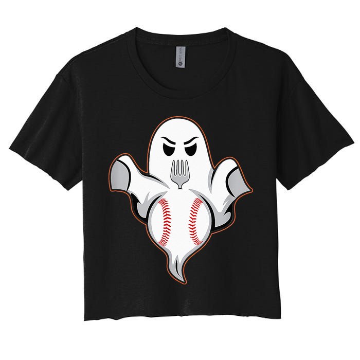 Ghost Forkball Baseball Pitch Fork Ball Strikeout Pitcher Crop Top