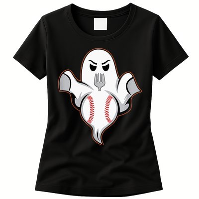 Ghost Forkball Baseball Pitch Fork Ball Strikeout Pitcher Womens T-Shirt