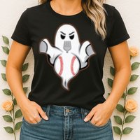 Ghost Forkball Baseball Pitch Fork Ball Strikeout Pitcher Womens T-Shirt