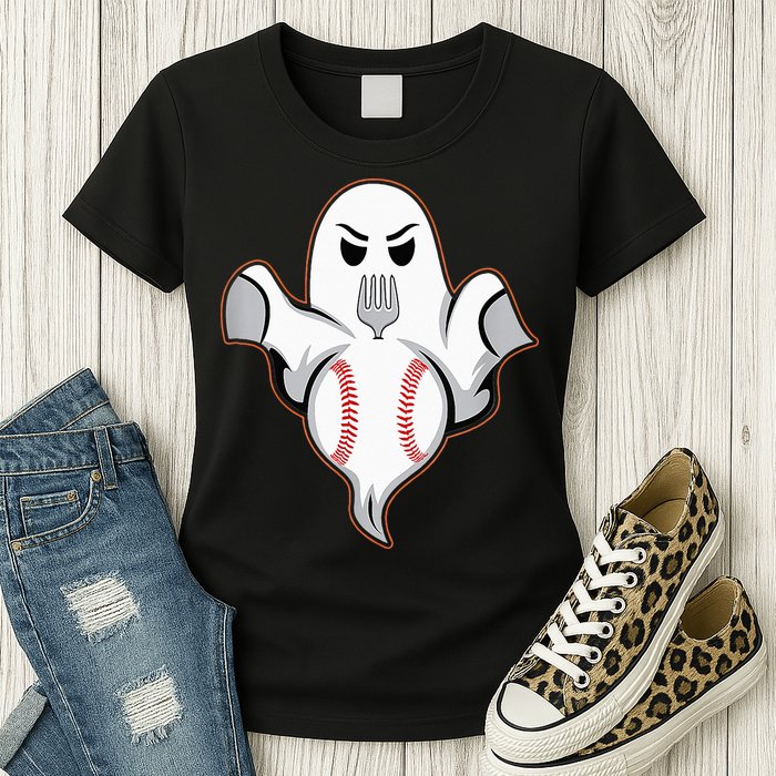 Ghost Forkball Baseball Pitch Fork Ball Strikeout Pitcher Womens T-Shirt