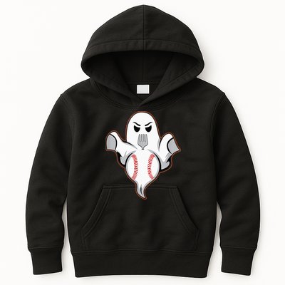 Ghost Forkball Baseball Pitch Fork Ball Strikeout Pitcher Kids Hoodie