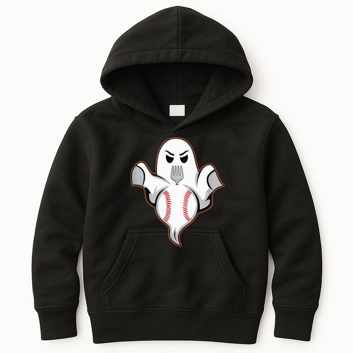 Ghost Forkball Baseball Pitch Fork Ball Strikeout Pitcher Kids Hoodie
