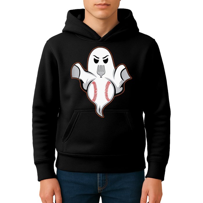 Ghost Forkball Baseball Pitch Fork Ball Strikeout Pitcher Kids Hoodie