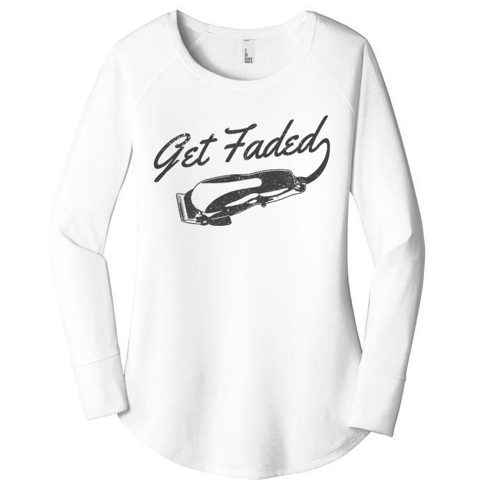 Get Faded Barber Hairdresser Hairdresser Fadecut Funny Gift Women's Perfect Tri Tunic Long Sleeve Shirt