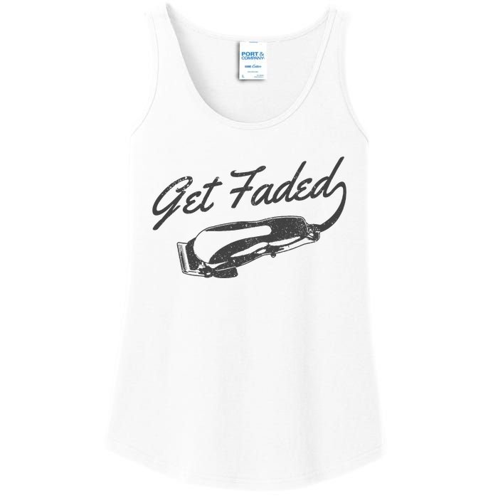 Get Faded Barber Hairdresser Hairdresser Fadecut Funny Gift Ladies Essential Tank