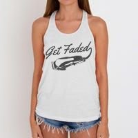 Get Faded Barber Hairdresser Hairdresser Fadecut Funny Gift Women's Knotted Racerback Tank