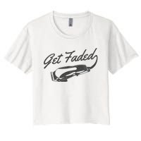 Get Faded Barber Hairdresser Hairdresser Fadecut Funny Gift Women's Crop Top Tee