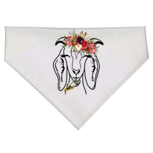 Goats Floral Bandana Headband Farm Animal Goat Graphics USA-Made Doggie Bandana