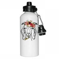 Goats Floral Bandana Headband Farm Animal Goat Graphics Aluminum Water Bottle